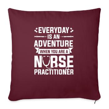 Chaque jour est une aventure quand vous êtes infirmière - Housse de coussin décorative 45 x 45 cm - bordeaux - Devant