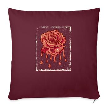 Le graphique rouge japonais rétro rose - Housse de coussin décorative 45 x 45 cm - bordeaux - Devant