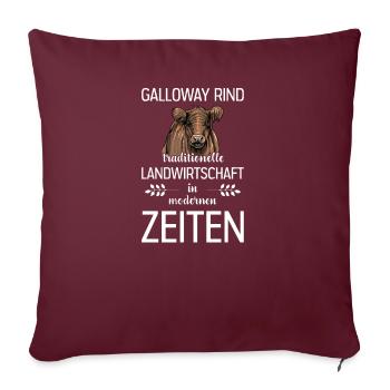 Galloway Rind I Schottland Rinderzucht für - Sofakissenbezug 45 x 45 cm - Burgunderrot - Vorne