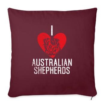 Cadeaux de berger australien - Housse de coussin décorative 45 x 45 cm - bordeaux - Devant