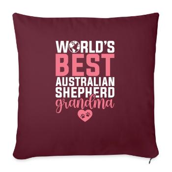 Australian Shepherd Gifts - Sofa pillowcase 17,3'' x 17,3'' (45 x 45 cm) - burgundy - Front