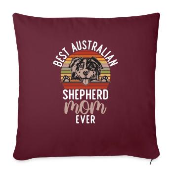 Australian Shepherd Gifts - Sofa pillowcase 17,3'' x 17,3'' (45 x 45 cm) - burgundy - Front