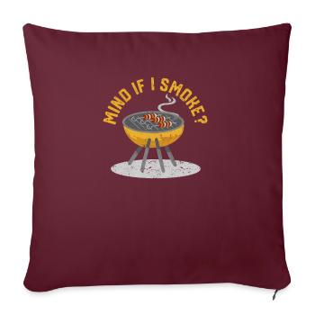Et si je fume Funny BBQ Smoker - Housse de coussin décorative 45 x 45 cm - bordeaux - Devant