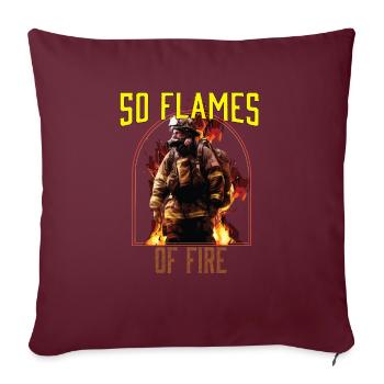 50 flammes de feu pompier pompier pompier - Housse de coussin décorative 45 x 45 cm - bordeaux - Devant