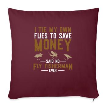 Fliegenfischer-design Für - Housse de coussin décorative 45 x 45 cm - bordeaux - Devant