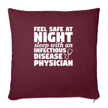 Dormir en toute sécurité la nuit avec une maladie infectieuse - Housse de coussin décorative 45 x 45 cm - bordeaux - Devant
