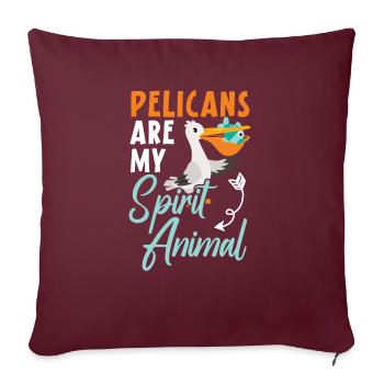 Amoureux des oiseaux Animal volant Ornithologie Pelicans - Housse de coussin décorative 45 x 45 cm - bordeaux - Devant