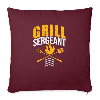 Grill Sergeant Lustig BBQ Grill Fleischliebhaber - Sofakissenbezug 45 x 45 cm - Burgunderrot - Vorne
