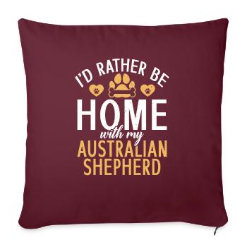 Cadeaux pour berger australien - Housse de coussin décorative 45 x 45 cm - bordeaux - Devant
