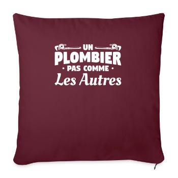 Un Plombier Pas Comme Les Autres Plomberie - Housse de coussin décorative 45 x 45 cm - bordeaux - Devant