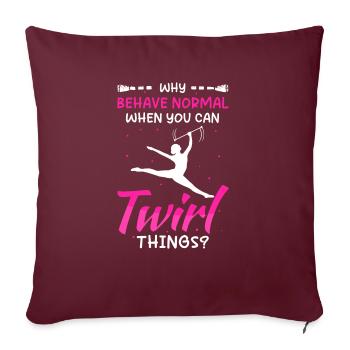 Twirling Lustig Stabdrehen Majorette Baton - Sofakissenbezug 45 x 45 cm - Burgunderrot - Vorne
