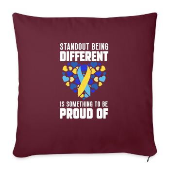 Journée mondiale du syndrome de Down : des énigmes pour - Housse de coussin décorative 45 x 45 cm - bordeaux - Devant