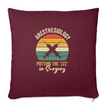Infirmière anesthésiste anesthésiste - Housse de coussin décorative 45 x 45 cm - bordeaux - Devant