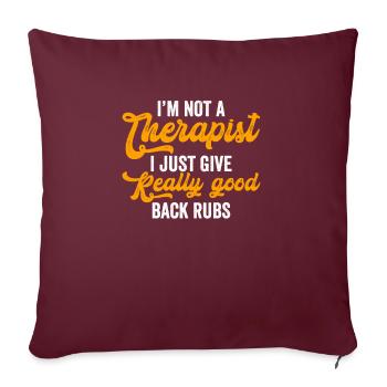 Massothérapeute thérapeute masseur agréé - Housse de coussin décorative 45 x 45 cm - bordeaux - Devant