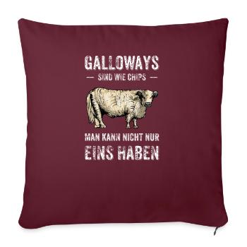 Galloway Rind I Schottland Rinderzucht für - Sofakissenbezug 45 x 45 cm - Burgunderrot - Vorne