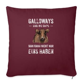 Galloway Rind I Schottland Rinderzucht für - Sofakissenbezug 45 x 45 cm - Burgunderrot - Vorne