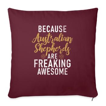 Cadeaux pour berger australien - Housse de coussin décorative 45 x 45 cm - bordeaux - Devant