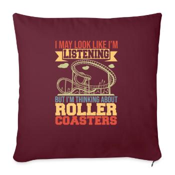Theme Park Amusement Park Thinking About Roller C - Sofakissenbezug 45 x 45 cm - Burgunderrot - Vorne