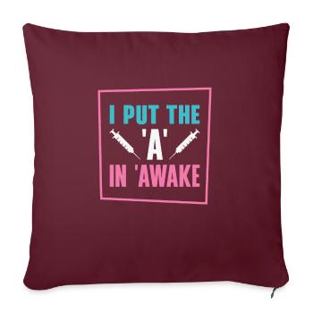 Infirmière anesthésiste anesthésiste - Housse de coussin décorative 45 x 45 cm - bordeaux - Devant