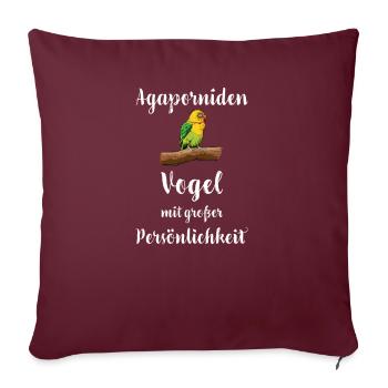 Agaporniden I Unzertrennliche Motiv für Vogel - Sofakissenbezug 45 x 45 cm - Burgunderrot - Vorne