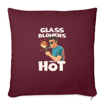 Conception en verre soufflé à la main pour souffleur de verre - Housse de coussin décorative 45 x 45 cm - bordeaux - Devant