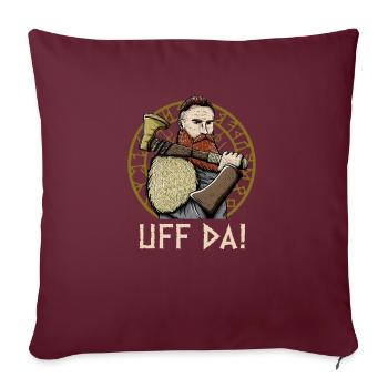 Uf Da Drôle Odin Humour Norse Islandais Norvégien - Housse de coussin décorative 45 x 45 cm - bordeaux - Devant