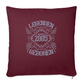 Jahrgang 2005 Geburtstag Sprüche - Sofakissenbezug 45 x 45 cm - Burgunderrot - Vorne