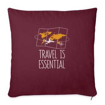 Le voyage est essentiel Détente des voyageurs de vacances - Housse de coussin décorative 45 x 45 cm - bordeaux - Devant