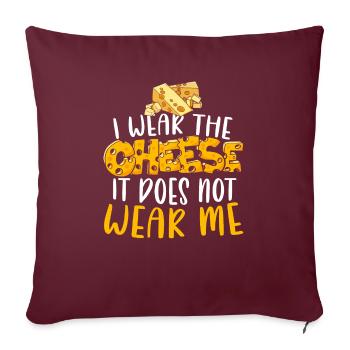 Je porte le fromage Il ne me porte pas de nourriture au fromage - Housse de coussin décorative 45 x 45 cm - bordeaux - Devant