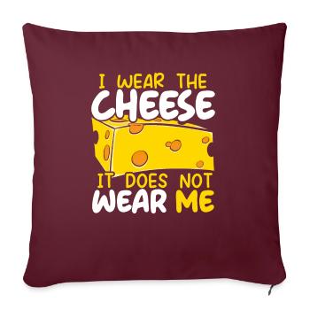 Je porte le fromage Il ne me porte pas de nourriture au fromage - Housse de coussin décorative 45 x 45 cm - bordeaux - Devant