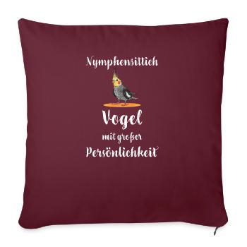 Nymphensittich I Papagei Kakadu Motiv für Vogel - Sofakissenbezug 45 x 45 cm - Burgunderrot - Vorne