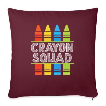Crayon Lover Coloriage Dessin Artistique Couleur - Housse de coussin décorative 45 x 45 cm - bordeaux - Devant