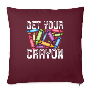 Obtenez votre couleur de dessin artistique de coloriage de crayon - Housse de coussin décorative 45 x 45 cm - bordeaux - Devant