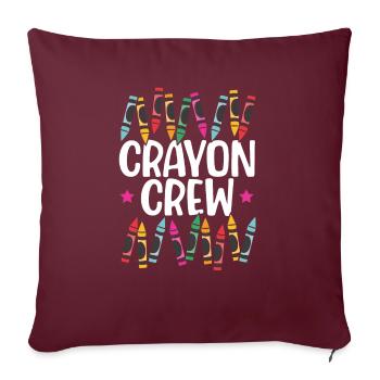 Crayon Crew Coloriage Dessin Artistique Couleur - Housse de coussin décorative 45 x 45 cm - bordeaux - Devant