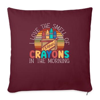 J’aime l’odeur des crayons de couleur du matin - Housse de coussin décorative 45 x 45 cm - bordeaux - Devant