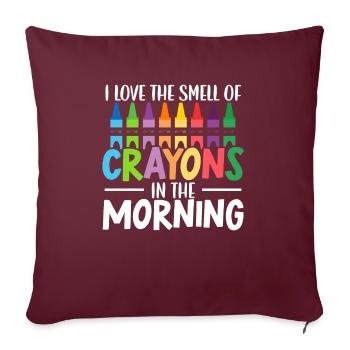 J’aime l’odeur des crayons de couleur du matin - Housse de coussin décorative 45 x 45 cm - bordeaux - Devant
