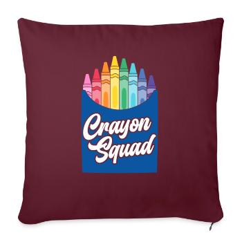 Crayon Lover Coloriage Dessin Artistique Couleur - Housse de coussin décorative 45 x 45 cm - bordeaux - Devant