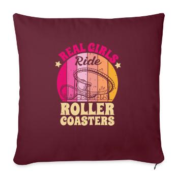 Parc à thème Vacances Real Girls Ride Montagnes russes - Housse de coussin décorative 45 x 45 cm - bordeaux - Devant