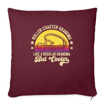 Roller Coaster Grandma Grandmother Theme Park Amus - Sofakissenbezug 45 x 45 cm - Burgunderrot - Vorne