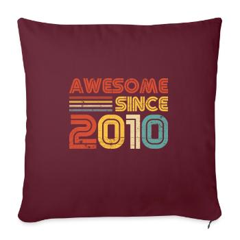 Génial depuis 2010 Birthday Vintage - Housse de coussin décorative 45 x 45 cm - bordeaux - Devant
