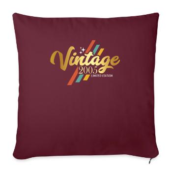 Vintage 2005 Geburtstag Sprüche - Sofakissenbezug 45 x 45 cm - Burgunderrot - Vorne