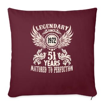 Drôle de chemise d’anniversaire pour un dicton de 51 ans - Housse de coussin décorative 45 x 45 cm - bordeaux - Devant