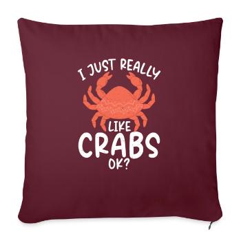 Crab Lover Gifts - Sofa pillowcase 17,3'' x 17,3'' (45 x 45 cm) - burgundy - Front