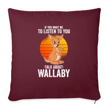 Wallaby Better Than Therapy - Sofakissenbezug 45 x 45 cm - Burgunderrot - Vorne
