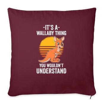 Wallaby Better Than Therapy - Sofakissenbezug 45 x 45 cm - Burgunderrot - Vorne
