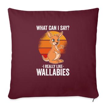 Wallaby Better Than Therapy - Sofakissenbezug 45 x 45 cm - Burgunderrot - Vorne
