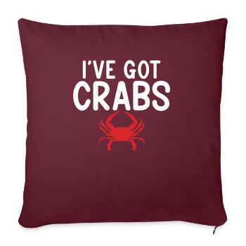 Crab Lover Gifts - Sofa pillowcase 17,3'' x 17,3'' (45 x 45 cm) - burgundy - Front