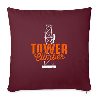 Technicien d’escalade de tour cellulaire - Housse de coussin décorative 45 x 45 cm - bordeaux - Devant