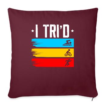 Triathlon Athlète Triathlète Natation Vélo Course - Housse de coussin décorative 45 x 45 cm - bordeaux - Devant