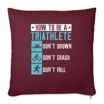 Triathlon Athlète Triathlète Natation Vélo Course - Housse de coussin décorative 45 x 45 cm - bordeaux - Devant